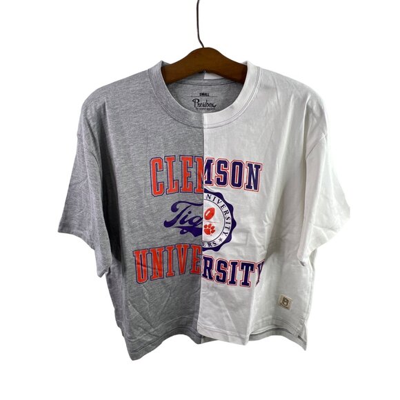 Pressbox Colorblock Tee Size Small Clemson Tigers University Short Sleeve NEW - Picture 1 of 4
